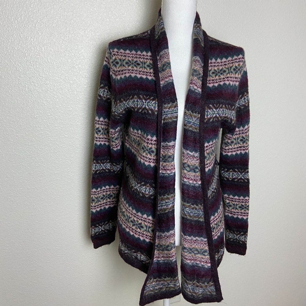 L.O.O.G.  Open Cardigan Purple 24% Mohair